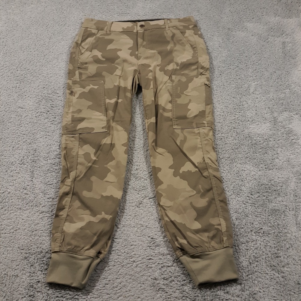 Prana Camouflage Cargo Jogger Pants Womens Size 4 Waist 30 Inseam 25.5 Green